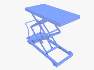 Animated Scissor Lift Table Red 3D Model