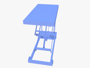 Animated Scissor Lift Table Red 3D Model