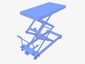 Animated Scissor Lift Table Red 3D Model