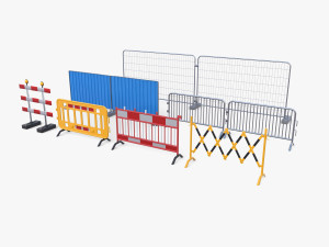 Construction site barrier pack V1 3D Модель