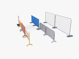 Construction site barrier pack V1 3D Модель