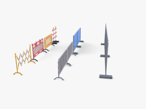 Construction site barrier pack V1 3D Модель