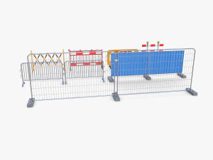 Pacchetto barriere da cantiere V1 Modello 3D