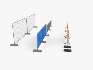 Pacchetto barriere da cantiere V1 Modello 3D