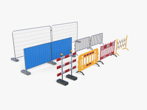 Construction site barrier pack V1 3D Модель