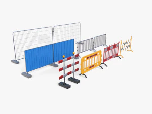 Pacchetto barriere da cantiere V1 Modello 3D