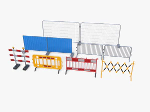 Pacchetto barriere da cantiere V1 Modello 3D