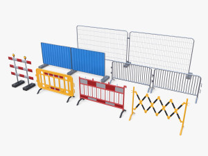 Construction site barrier pack V1 3D Модель