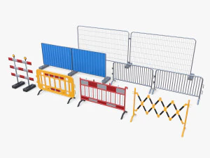 Pacchetto barriere da cantiere V1 Modello 3D