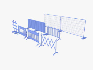 Construction site barrier pack V1 3D Модель