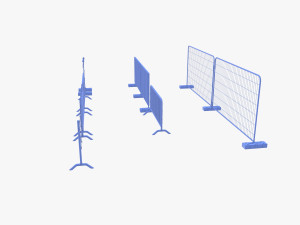 Construction site barrier pack V1 3D Модель