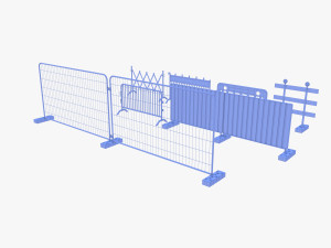 Construction site barrier pack V1 3D Модель