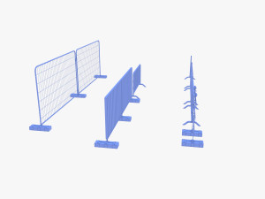 Construction site barrier pack V1 3D Модель
