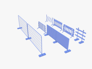 Construction site barrier pack V1 3D Модель