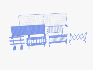 Pacchetto barriere da cantiere V1 Modello 3D