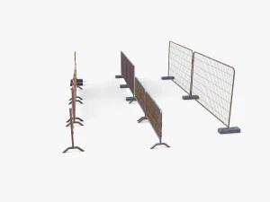 Construction site barrier pack V1 weathered 3D Model