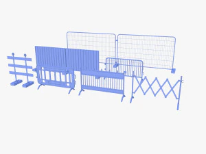 Construction site barrier pack V1 weathered 3D Model