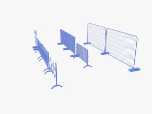 Construction site barrier pack V1 weathered 3D 模型