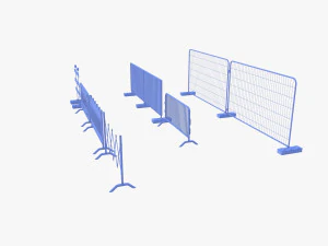 Construction site barrier pack V1 weathered 3D Model