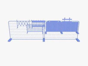 Construction site barrier pack V1 weathered 3D Model