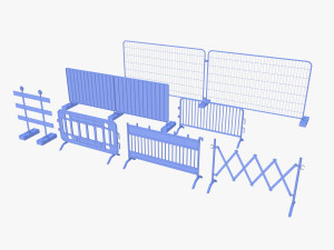 Construction site barrier pack V1 weathered 3D 模型