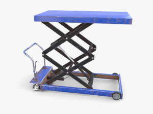 Animated Scissor Lift Table Blue 3Dモデル