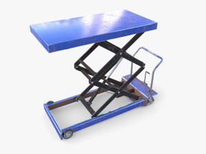 Animated Scissor Lift Table Blue 3Dモデル