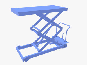 Animated Scissor Lift Table Blue 3Dモデル