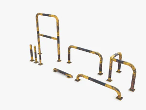 Pacote de barreira de seguran&ccedil;a no tr&acirc;nsito v2 Modelo 3D