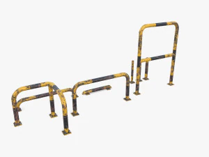 Traffic safety barrier pack v2 3D Model