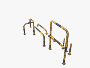 Traffic safety barrier pack v2 3D Model
