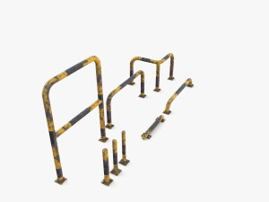 Traffic safety barrier pack v2 3D Model