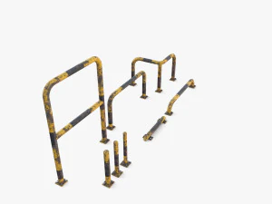 Traffic safety barrier pack v2 3D Model