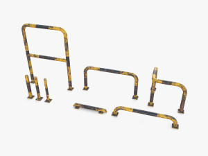 Traffic safety barrier pack v2 3D Model