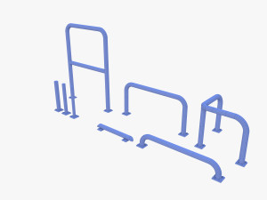 Traffic safety barrier pack v2 3D Model