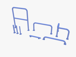 Traffic safety barrier pack v2 3D Model
