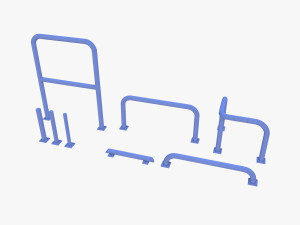 Traffic safety barrier pack v2 3D Model