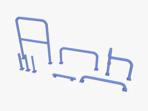 Traffic safety barrier pack v2 3D Model