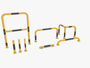 Traffic safety barrier pack v1 3D Model