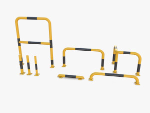 Traffic safety barrier pack v1 3D Model