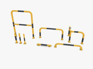 Traffic safety barrier pack v1 3D Model