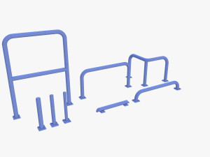 Traffic safety barrier pack v1 3D Model