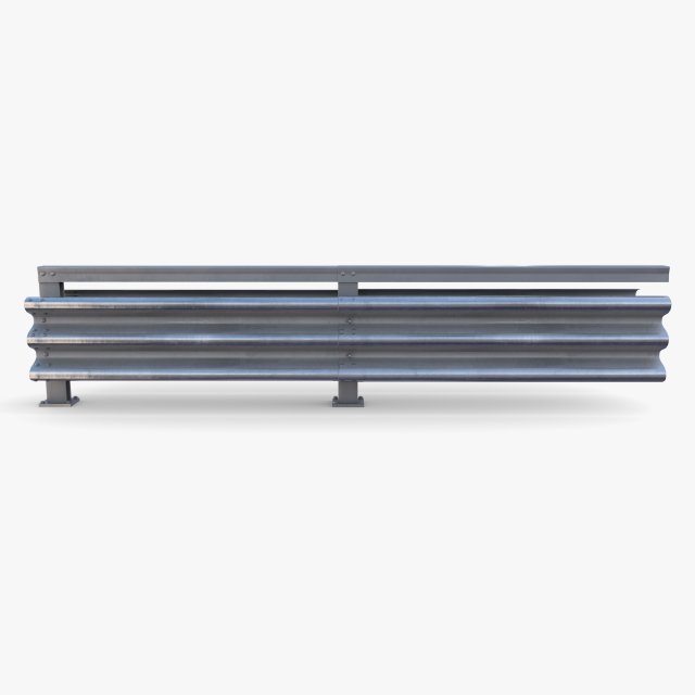 Tileable double sided traffic barrier guardrail V1 3D Model .c4d .max .obj .3ds .fbx .stl .blend 