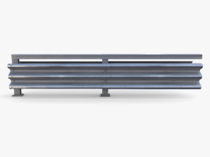 Tileable double sided traffic barrier guardrail V1 3D Model