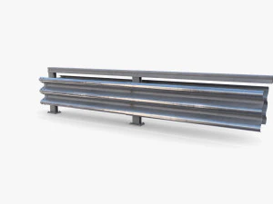 Tileable double sided traffic barrier guardrail V1 3D Model