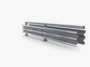 Tileable double sided traffic barrier guardrail V1 3D Model