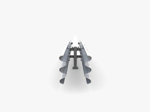 Tileable double sided traffic barrier guardrail V1 3D Model