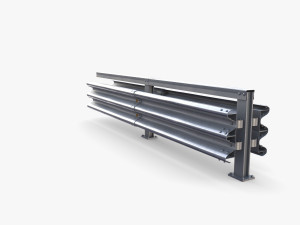 Tileable double sided traffic barrier guardrail V1 3D Model