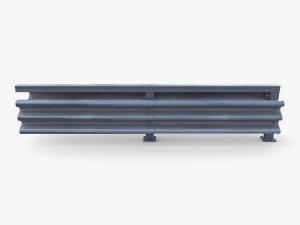 Tileable double sided traffic barrier guardrail V1 3D Model