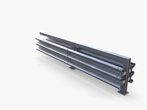 Tileable double sided traffic barrier guardrail V1 3D Model